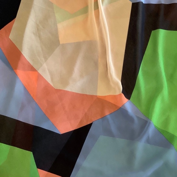 Colorful Geometric Pattern Multicolor Chiffon Sheer Fabric - Picture 1 of 6
